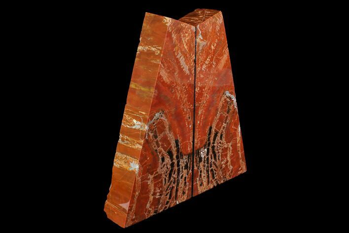 Tall, Arizona Petrified Wood Bookends - Deep Red Color #145342